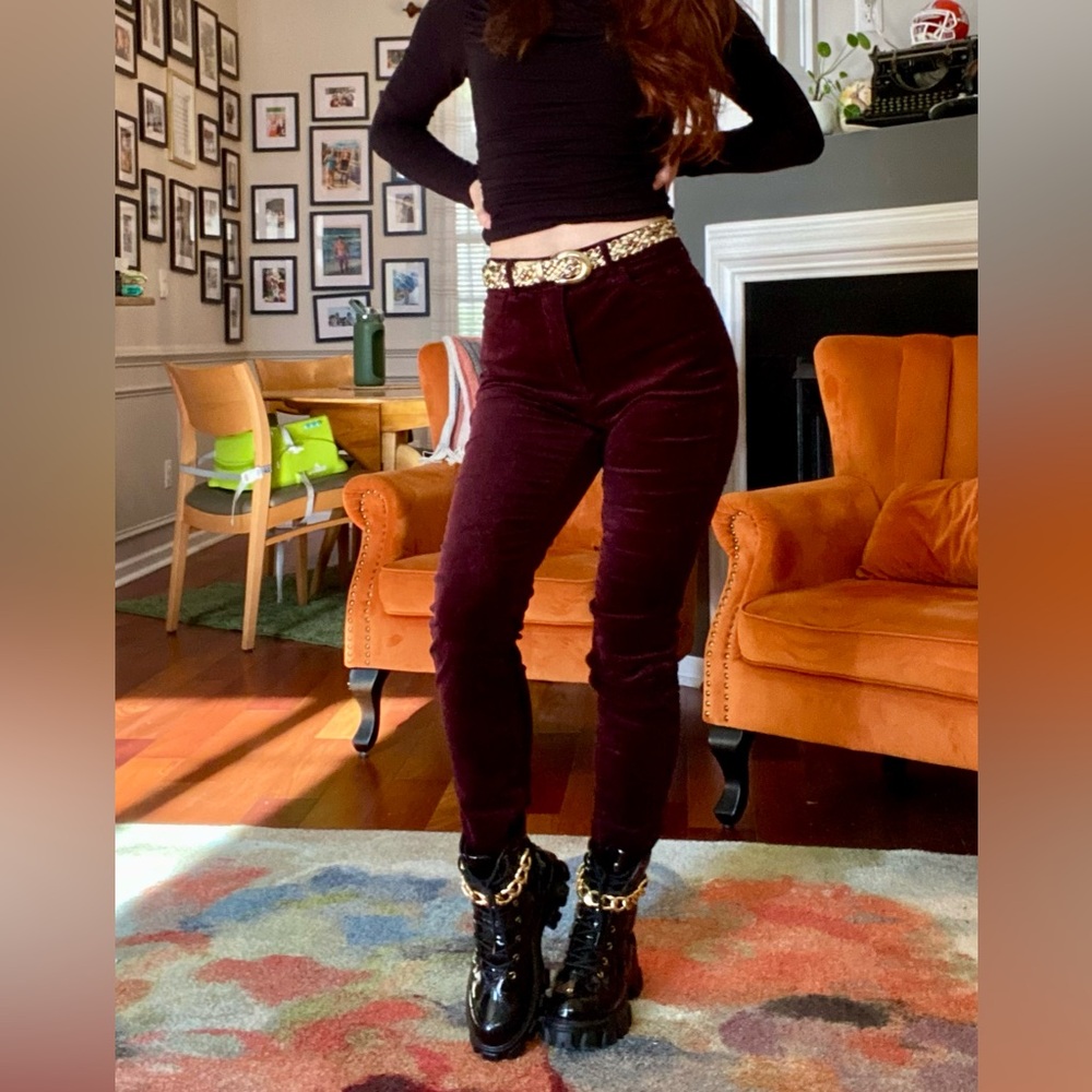 Plum Velvet Pants